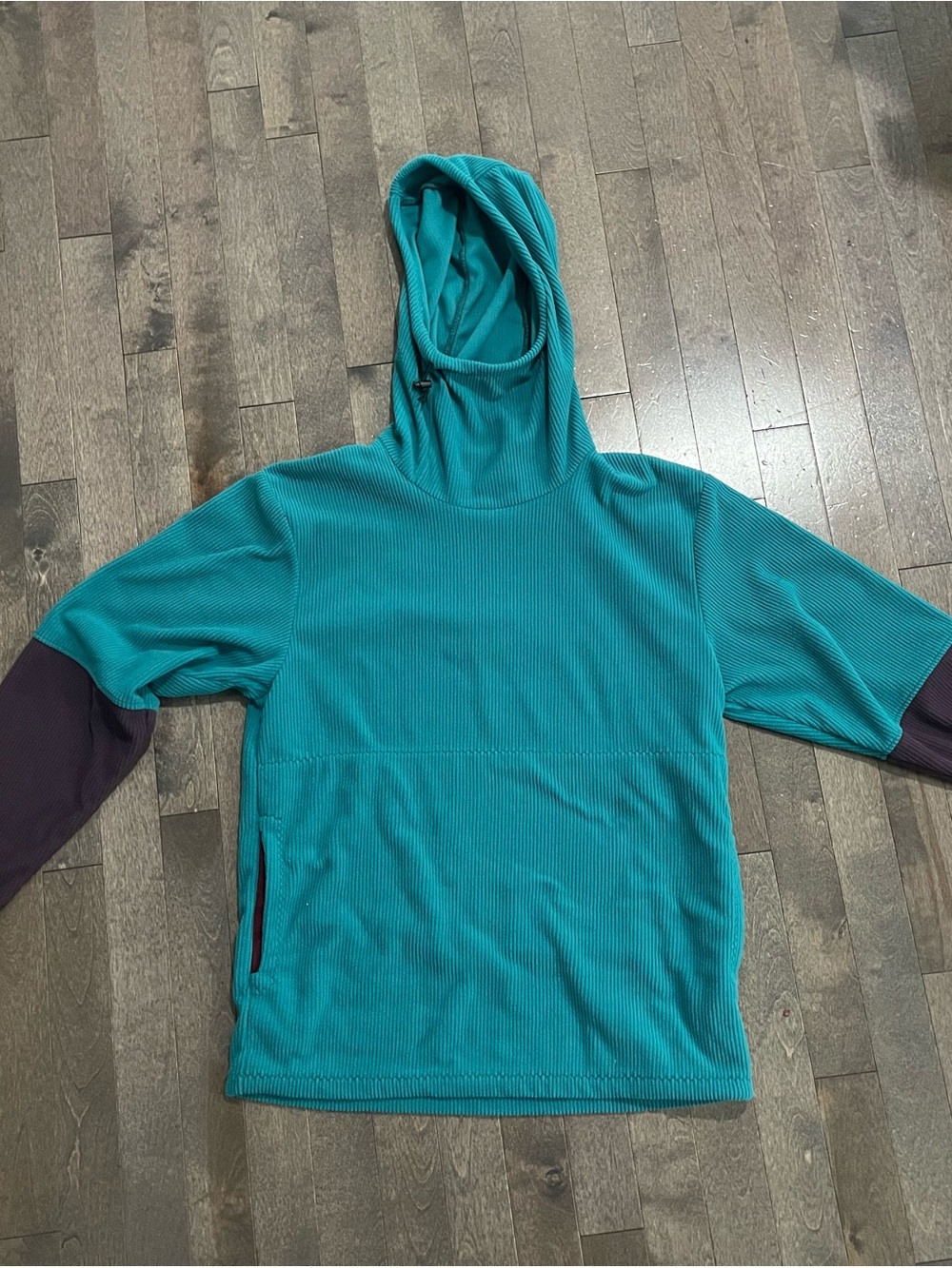 SAMBOB Teal Microgrid Fleece Hoodie - Picture 2 of 4